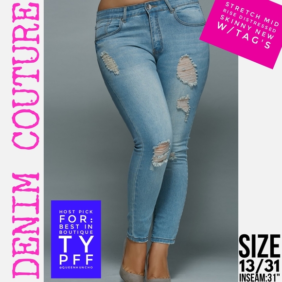 Denim Couture Denim - Denim Couture Jeans Size 13 Destroyed Skinny NWT